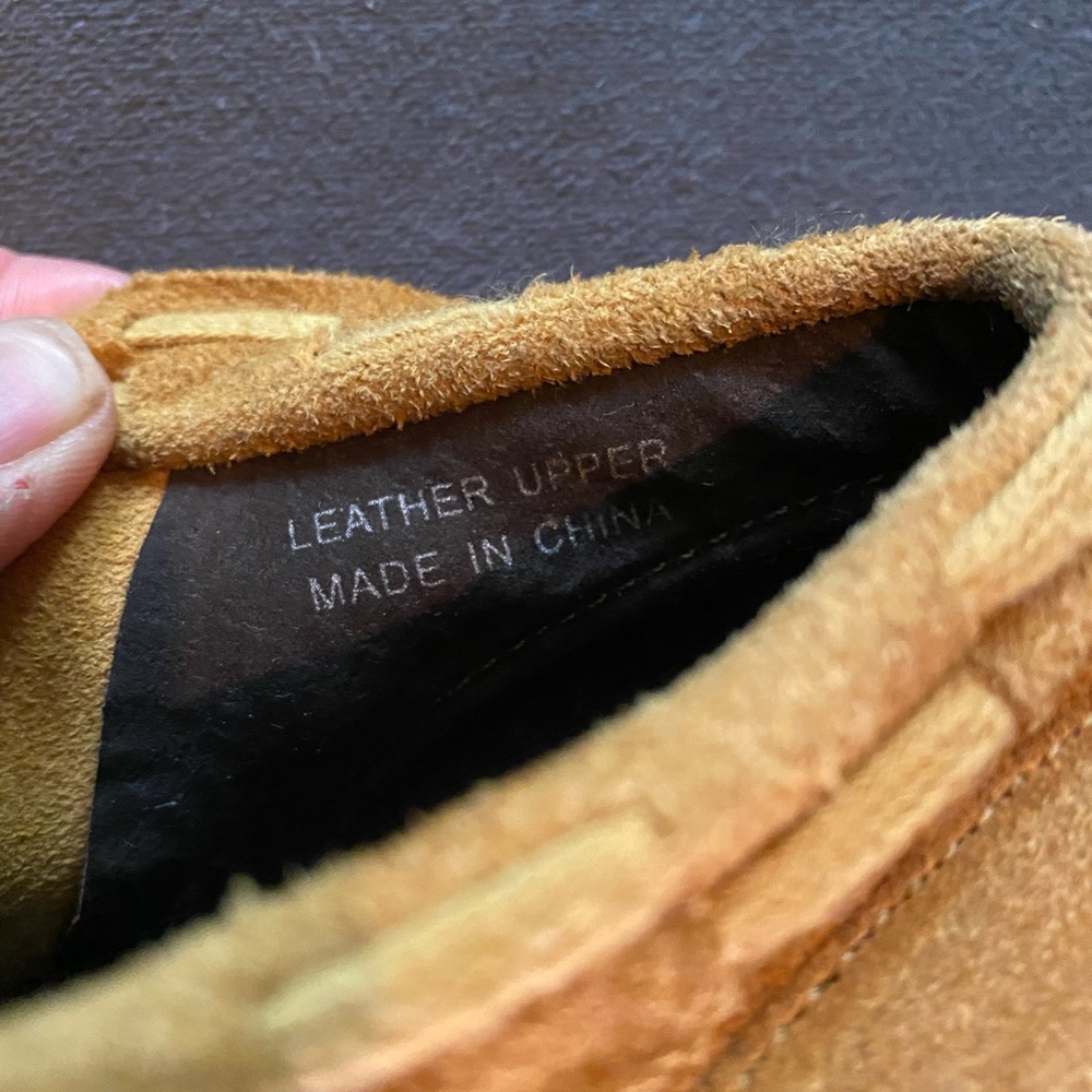 SOLD💔FLOGG mustard suede Demi wooden platform shoe 8.5 - Picture 7 of 11